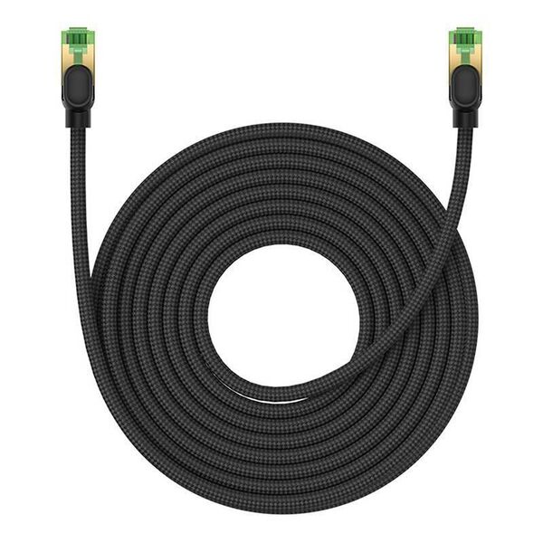 Braided network cable cat.8 Baseus Ethernet RJ45, 40Gbps, 10m (black) 6932172646752