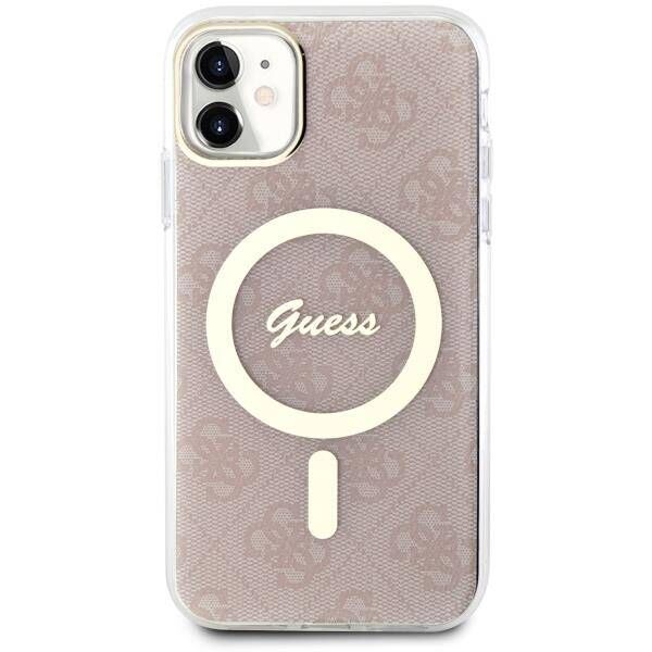 Original Case IPHONE 11 Guess Hardcase 4G MagSafe (GUHMN61H4STP) pink 3666339127343