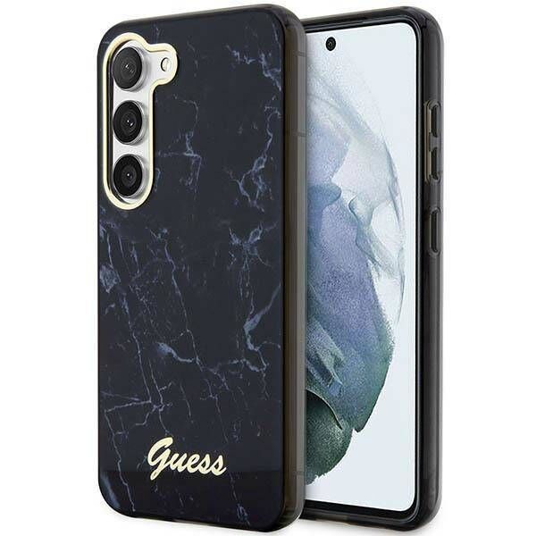 Original Case SAMSUNG GALAXY S23 Guess Hardcase Marble (GUHCS23SPCUMAK) black 3666339117375