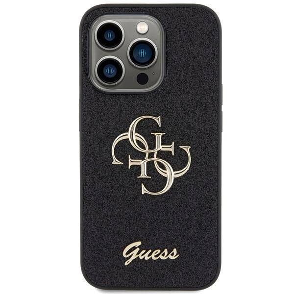 Original Case APPLE IPHONE 15 PRO Guess Hardcase Glitter Script Big 4G (GUHCP15LHG4SGK) black 3666339147389