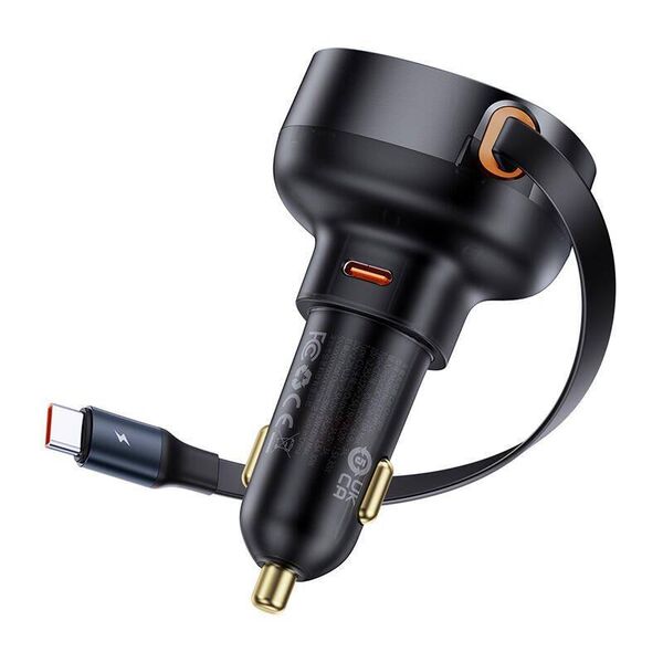 Car Charger Baseus Enjoyment Pro with cable USB-C, 60W (Black) 6932172641658