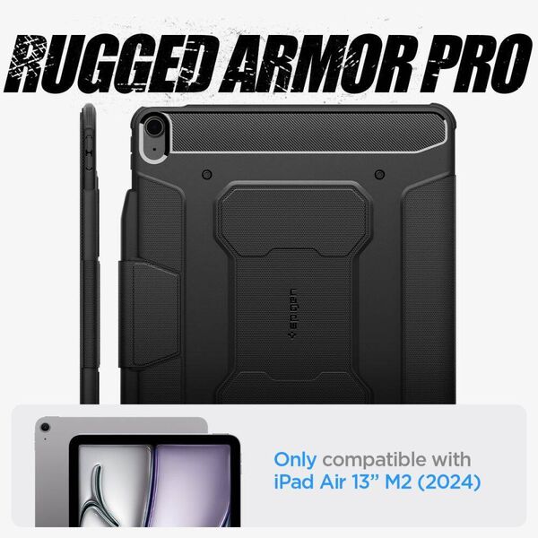 Case IPAD AIR 13.0 2024 Spigen Rugged Armor "Pro" black 8809971226165