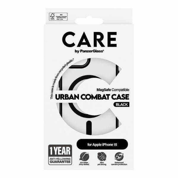 Case APPLE IPHONE 15 CARE by PanzerGlass Urban Combat Case (1425) black 5715685005602