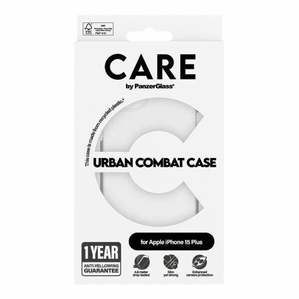 Case APPLE IPHONE 15 PLUS CARE by PanzerGlass Urban Combat Case (1423) transparent 5715685005589