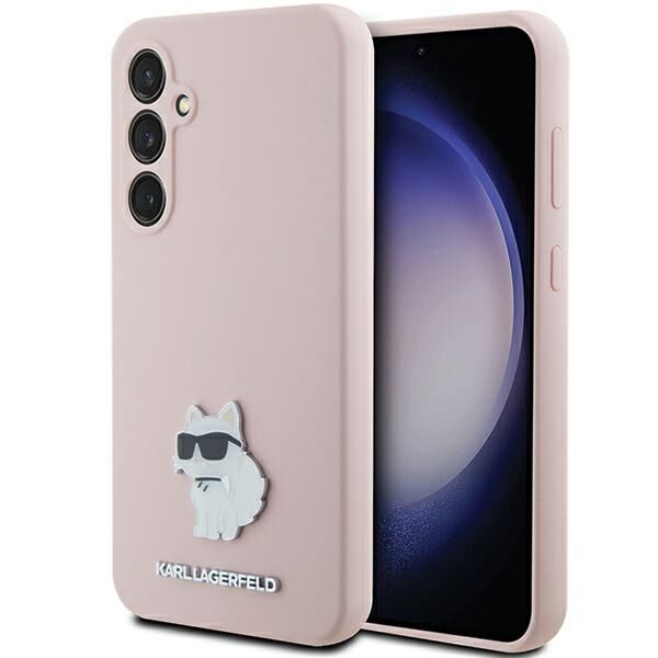 Karl Lagerfeld Silicone Choupette Metal Pin case for Samsung Galaxy S23 FE - pink