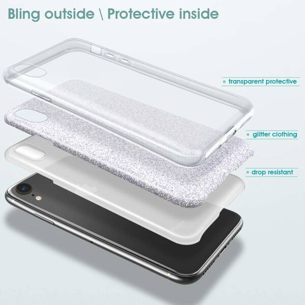 Case XIAOMI REDMI 9A Glitter Glitter silver 5904161120353