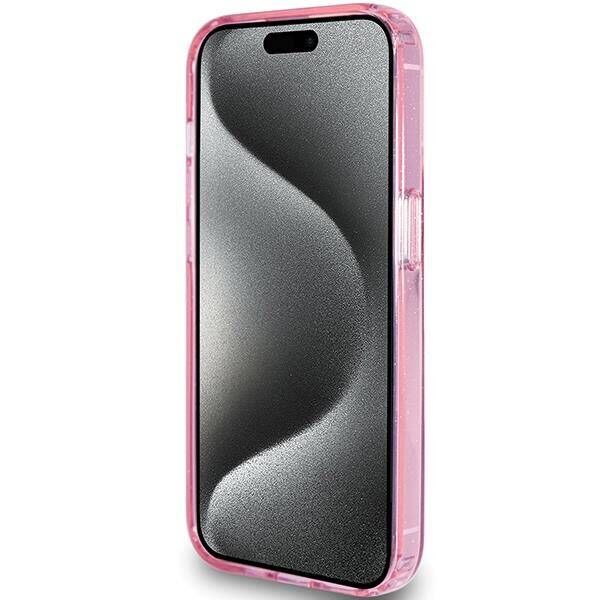 Original Case APPLE IPHONE 15 PRO MAX Guess Hardcase Ring Stand Script Glitter MagSafe (GUHMP15XHRSGSP) pink 3666339156497