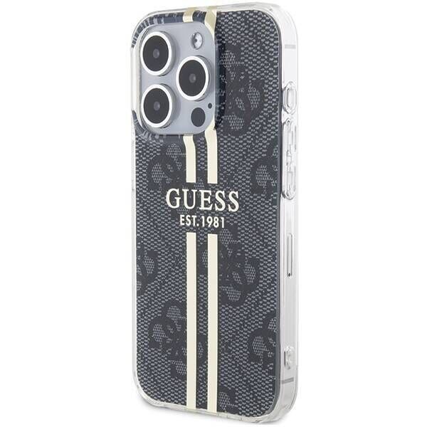 Original Case APPLE IPHONE 15 PRO MAX Guess Hardcase IML 4G Gold Stripe (GUHCP15XH4PSEGK) black 3666339222710