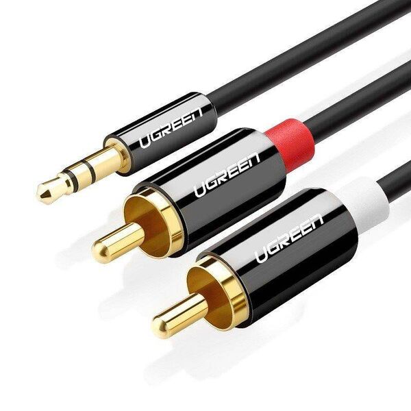 UGREEN AV116 3,5mm Jack to 2RCA (Cinch) Cable 2m (black) 6957303807062