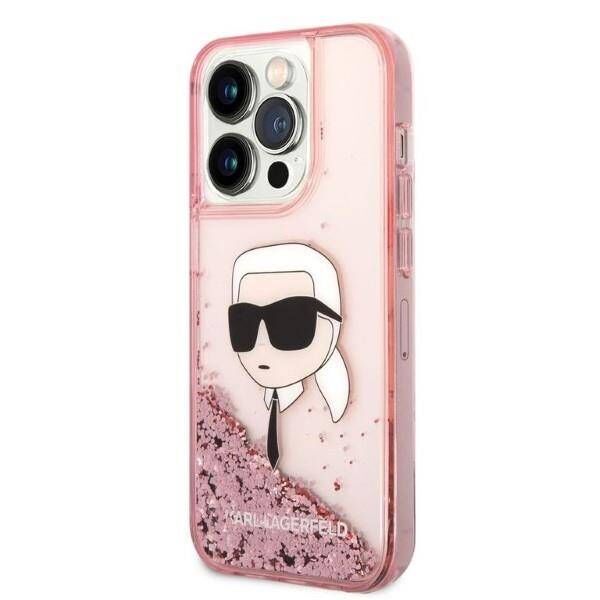 Original Case IPHONE 14 PRO MAX Karl Lagerfeld Hardcase Glitter NFT Karl Head (KLHCP14XLNKHCP) pink 3666339086916