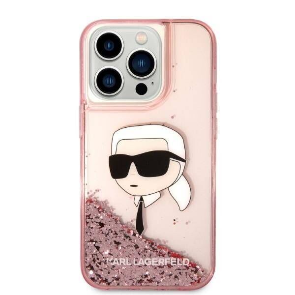 Original Case IPHONE 14 PRO MAX Karl Lagerfeld Hardcase Glitter NFT Karl Head (KLHCP14XLNKHCP) pink 3666339086916