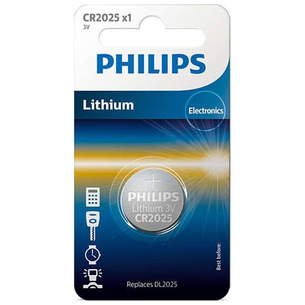 Battery PHILIPS CR2025 Lithium 1pc Blister 4895229106178