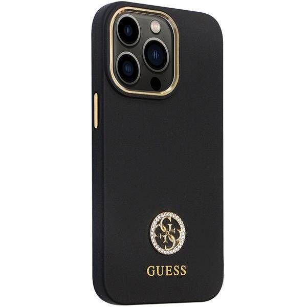 Original Case IPHONE 13 PRO MAX Guess Hardcase Silicone Logo Strass 4G (Guhcp13xm4dgpk) black 3666339148430