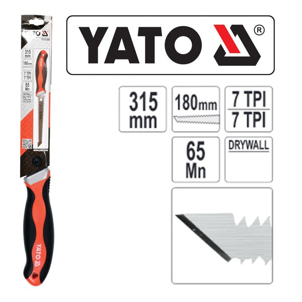 YATO ΠΡΙΟΝΙ ΓΥΨΟΣΑΝ ΤΡΙΠΛΗΣ ΚΟΠΗΣ 180mm YT-31343 20031343 ΤΕΜΑΧΙΟ εως 12 άτοκες δόσεις