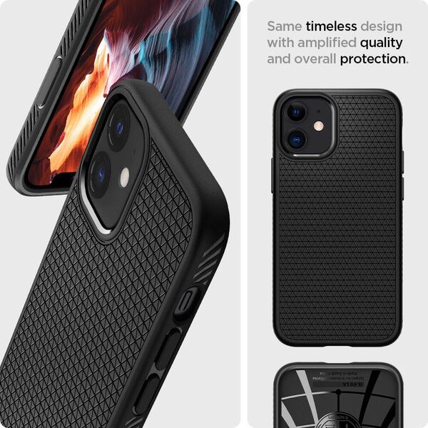 Case IPHONE 12 MINI Spigen Liquid Air Matte black 8809710756779