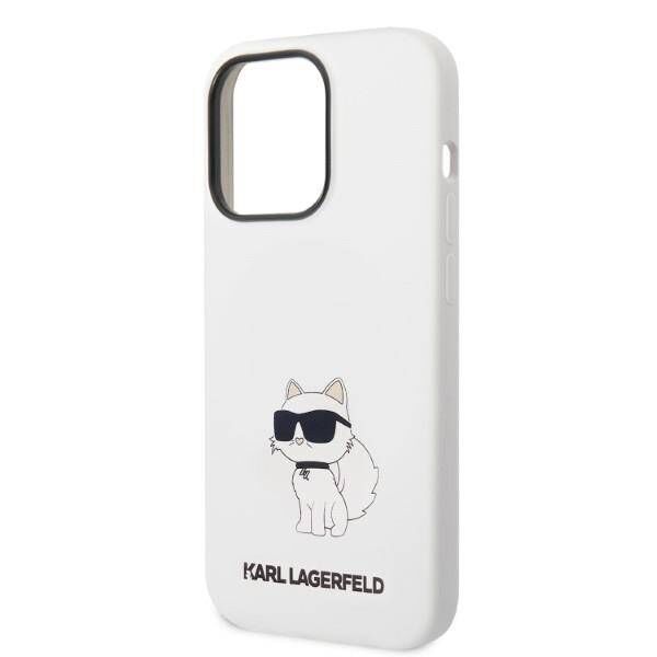 Case IPHONE 14 PRO MAX Karl Lagerfeld Hardcase Silicone Choupette (KLHCP14XSNCHBCH) white 3666339086794