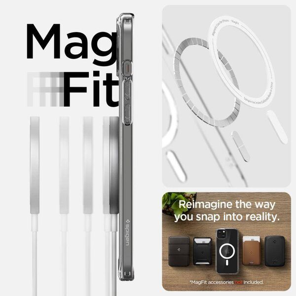 Case APPLE IPHONE 15 Spigen Ultra Hybrid Mag MagSafe White transparent 8809896751230