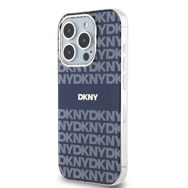 Original Case APPLE IPHONE 15 PRO DKNY Hardcase IML Mono & Stripe MagSafe (DKHMP15LHRHSEB) blue 3666339267834