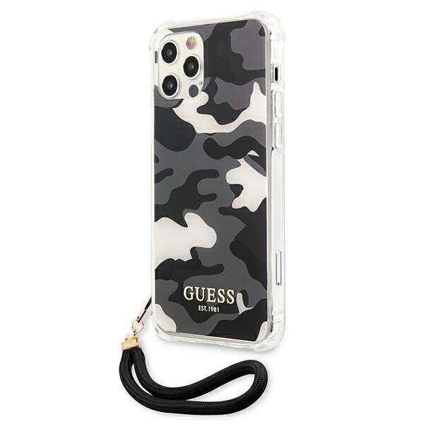 Original Case IPHONE 12 / 12 PRO Guess Hardcase Camo Collection (GUHCP12MKSARBK) black 3666339004064