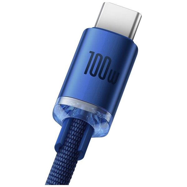 Baseus cable Crystal Shine USB - USB-C 2,0 m 100W blue 6932172602840